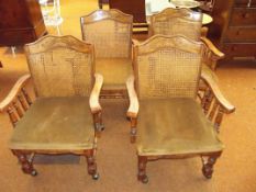 4 Solid wood bergere chairs