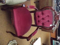 Reproduction velvet upholstered armchair