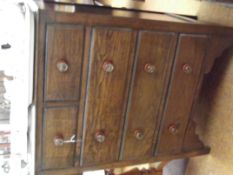 Oak set of two over three drawers