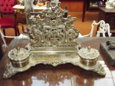 Brass Rococo style desk stand
