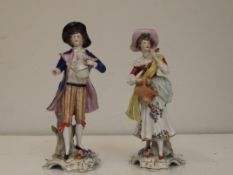 Two ceramic continental figures