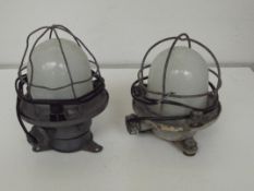 2 ship's bulk head lights, old