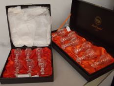 Two cases of hand cut led crystal glasses