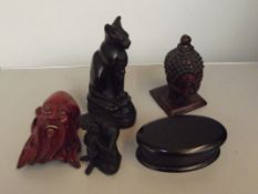 5 carved wooden figures