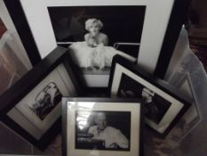 Box of 4 prints of famous people to include Marily