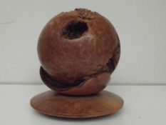 Three pieces carved art treen