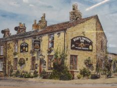 Watercolour of Bob's Smithy Bolton, signed Robinso