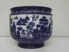 Willow blue and white jardiniere 1895-1902, a/f