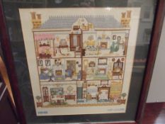 Embroidery of a doll's house