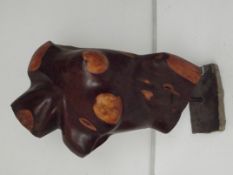 Large carved good quality treen lady's torso,