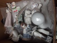 Box of Spanish ceramic figures and others