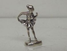 Silver stamped ballerina figure