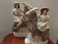 Pair of Victorian Staffordshire flat-backs
