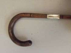 Walking stick with a silver rim