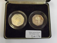 1997 silveer proof fifty pence two-coin set