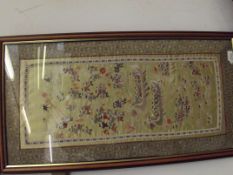 Framed Oriental silk