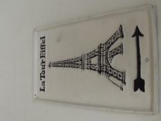 Cast-iron Eiffel tower sign
