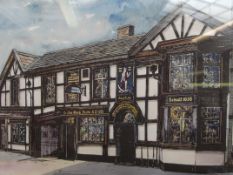 Watercolour of Ye Old Man and Scythe Bolton, signe