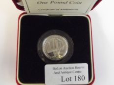 2005 silver proof Piedfort one pound coin