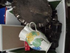 Box of plated ware and others