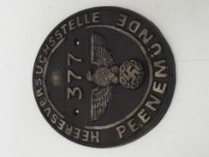 Cast-iron nazi oval sign, 377