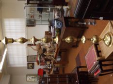 Large brass standard lamp