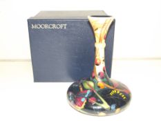 Moorcroft vase in the 'Hartgring' pattern, flared neck and spreading base, designed by Emma