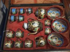 Cased Oriental tea set