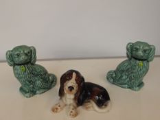 Pair of Sylvac dogs and one other sylvac dog