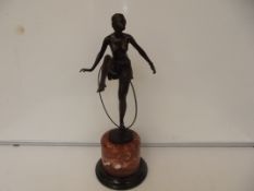 Bronze art deco dancing figurine 49cm high