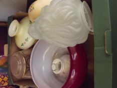 Vintage glass lamp shades and others