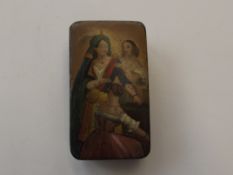 Victorian papier mache snuff box