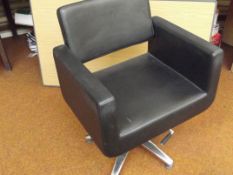 Leather and chrome barbers chair