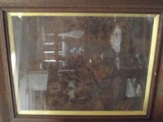 Framed woodcarving of a forest
