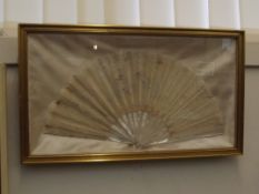 Cased lace and mother of pearl fan