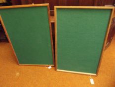 Two felt line notice boards