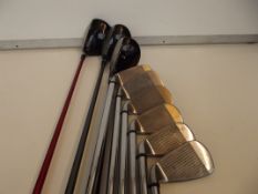 Set of Wilson deep red golf clubs