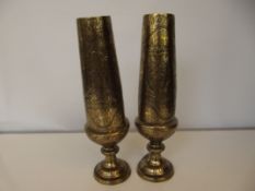 Pair of Eastern brass vases