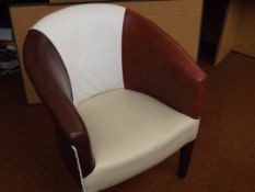 Very good quality leather tub chair