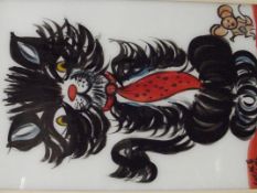 Retro painting on reverse glass. ByGeorge Mass. Ca