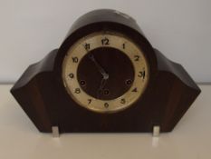 Art deco mantel clock, glass missing