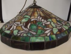 Very large Tiffany style glass ceiling shade