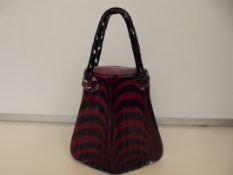 Heavy art glass hand bag