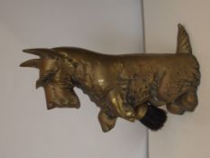 Brass fire companion in the form of a Scottie dog