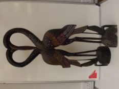 Pair of flamingos, multi coloured