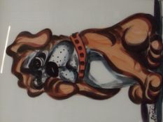 Retro painting on reverse glass. By Bellafichi.