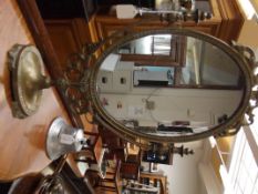 Brass swing mirror