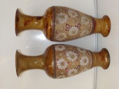 Pair of Royal Doulton stoneware vases