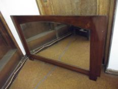 Large oak framed bevelled mirror (Part of a sidebo