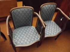 Pair of Edwardian tub chairs